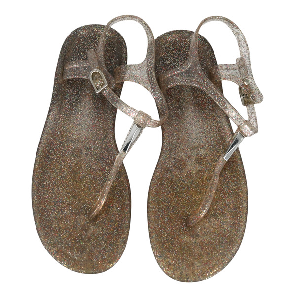 Jimmy Choo Glitter Jelly Rubber Thong Sandals Size 39 - Picture 2 of 13